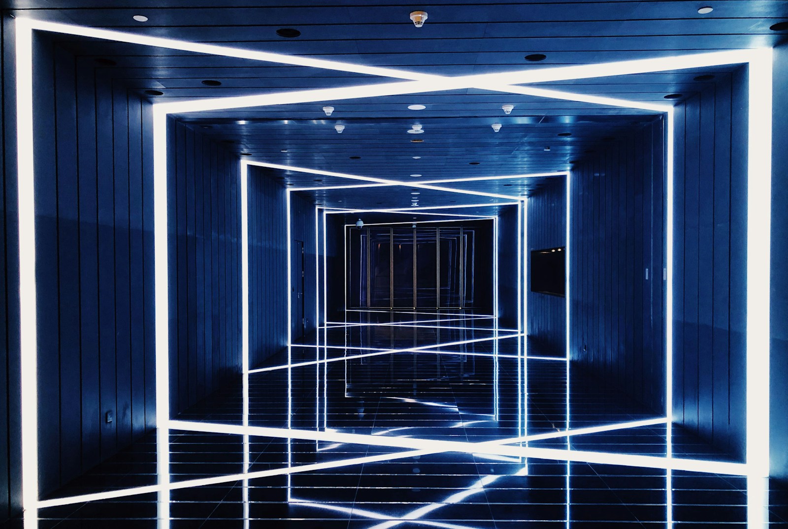 Photo by hang niu hallway with LED lights